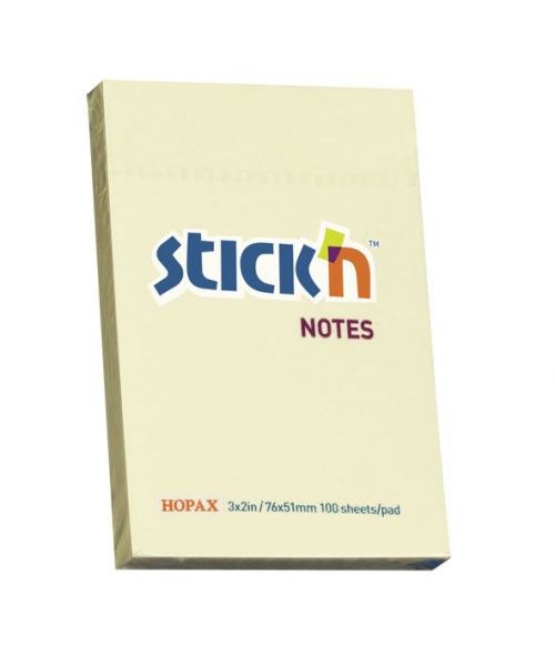 Sticky Notes 3x2 76x51mm Yellow 100 Sheets 21006 - Pack 12