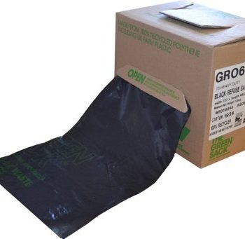 The Green Sack Heavy Duty Refuse Sacks Black Cube 0703116 - Pack 75 Liners