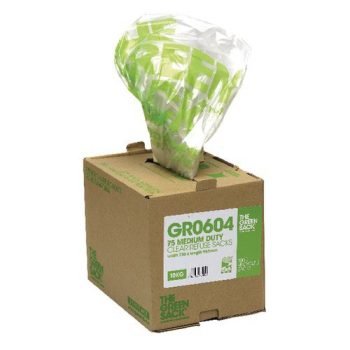 The Green Sack Medium Duty Refuse Sacks Clear Cube 0703119 - Pack 75 Liners