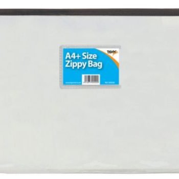 Tiger Zippy Bags A4 Clear with Assorted Colour Zips 300500x12 - Pack 12