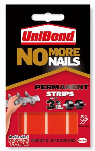Unibond No More Nails Permanent Strips 2675503 - Pack 10