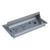 Aero fliptop in-table power module  x UK sockets 1 x RJ45 socket 1 x twin USB fast charge grey/silver - APD2PINF/1S/1D/1T-K
