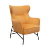 Alpha high back lounge chair with black metal frame mustard - ALP01-MU