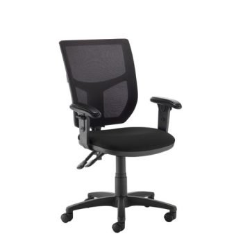 Altino mesh back PCB operator chair with adjustable arms black - AH12-000-BLK