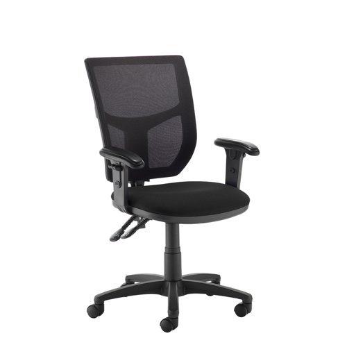 Altino mesh back PCB operator chair with adjustable arms black - AH12-000-BLK