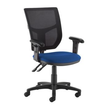 Altino mesh back PCB operator chair with adjustable arms blue - AH12-000-BLU