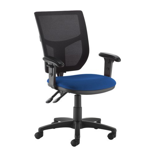 Altino mesh back PCB operator chair with adjustable arms blue - AH12-000-BLU