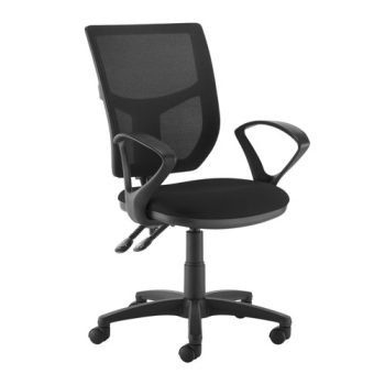 Altino mesh back PCB operator chair with fixed arms black - AH11-000-BLK