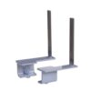 Aluminium framed screen brackets (pair) to fit on back of desk silver - ARBK-S