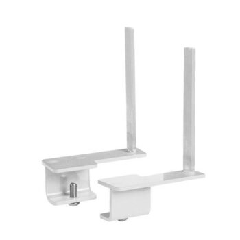 Aluminium framed screen brackets (pair) to fit on back of desk white - ARBK-WH