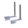 Aluminium framed screen brackets (pair) to fit on desk return silver - ASBK-S