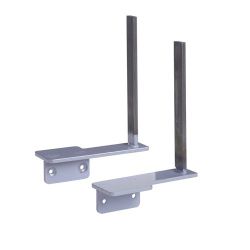 Aluminium framed screen brackets (pair) to fit on desk return silver - ASBK-S