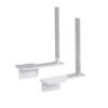 Aluminium framed screen brackets (pair) to fit on desk return white - ASBK-WH