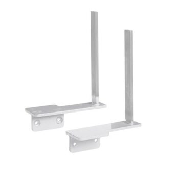 Aluminium framed screen brackets (pair) to fit on desk return white - ASBK-WH