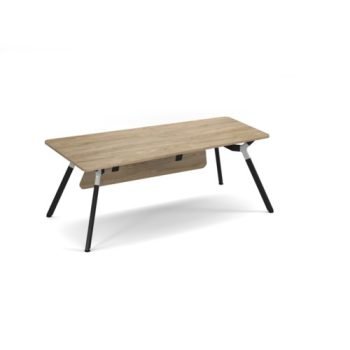 Anson executive desk with A-frame legs 2000mm x 1000mm with modesty panel barcelona walnut - ANS-DED-BW