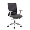 Arcade black mesh back operator chair with grey fabric seat light grey frame and chrome base - ARC300T1-G