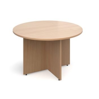 Arrow head leg circular meeting table 1200mm beech - RT12B