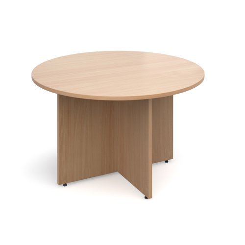 Arrow head leg circular meeting table 1200mm beech - RT12B