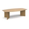 Arrow head leg radial boardroom table 2400mm x 800/1300mm oak - ERB24O