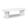 Arrow head leg radial boardroom table 2400mm x 800/1300mm white - ERB24WH