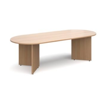 Arrow head leg radial end boardroom table 2400mm x 1000mm beech - EB24B