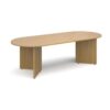 Arrow head leg radial end boardroom table 2400mm x 1000mm oak - EB24O