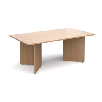 Arrow head leg rectangular boardroom table 1800mm x 1000mm beech - EB18B