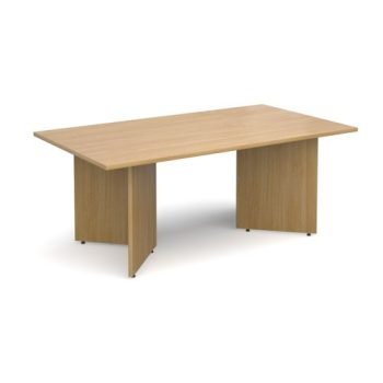 Arrow head leg rectangular boardroom table 1800mm x 1000mm oak - EB18O