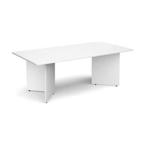 Arrow head leg rectangular boardroom table 2000mm x 1000mm white - EB20WH
