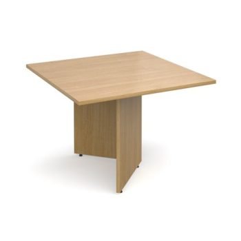 Arrow head leg square extension table 1000mm x 1000mm oak - EB10O