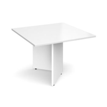 Arrow head leg square extension table 1000mm x 1000mm white - EB10WH
