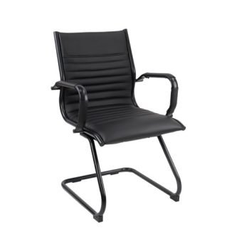 Bari executive visitors chair black frame black faux leather - BARI100C1-K