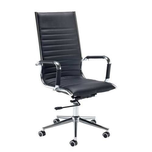 Bari high back executive chair black faux leather - BARI300T1