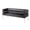 Benotto reception 3 seater chair 1770mm wide black faux leather - BEN50003