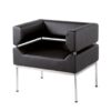 Benotto reception single tub chair 720mm wide black faux leather - BEN50001