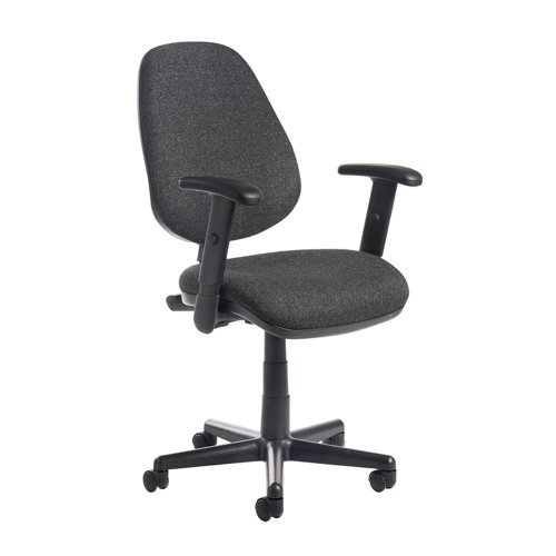Bilbao fabric operators chair with adjustable arms charcoal - BIL309B1-C