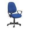 Bilbao fabric operators chair with fixed arms blue - BIL308B1-B