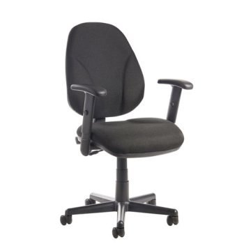 Bilbao fabric operators chair with lumbar support and adjustable arms black - BIL309B1-L-K