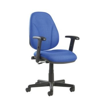 Bilbao fabric operators chair with lumbar support and adjustable arms blue - BIL309B1-L-B