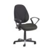 Bilbao fabric operators chair with lumbar support and fixed arms black - BIL308B1-L-K