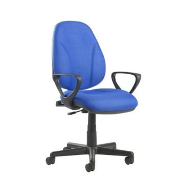 Bilbao fabric operators chair with lumbar support and fixed arms blue - BIL308B1-L-B