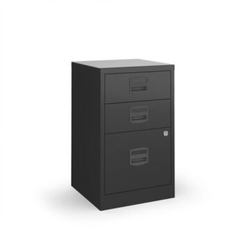 Bisley A4 home filer with 3 drawers black - BPFA3K