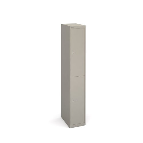 Bisley lockers with 2 doors 457mm deep grey - CLK182G