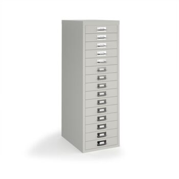 Bisley multi drawers with 15 drawers grey - B15MDG