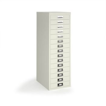 Bisley multi drawers with 15 drawers white - B15MDWH