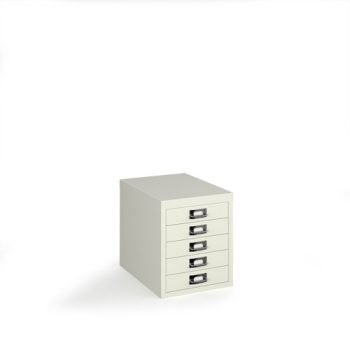 Bisley multi drawers with 5 drawers white - B5MDWH