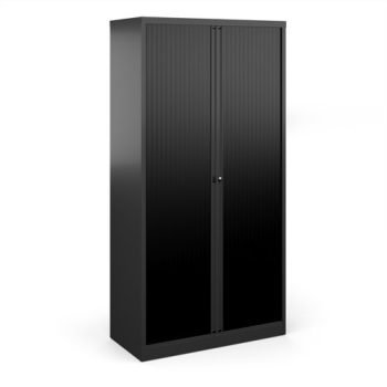 Bisley systems storage high tambour cupboard 1970mm high black - DST78K