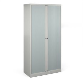 Bisley systems storage high tambour cupboard 1970mm high goose grey - DST78G