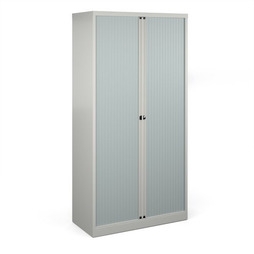 Bisley systems storage high tambour cupboard 1970mm high goose grey - DST78G