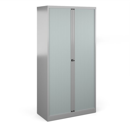 Bisley systems storage high tambour cupboard 1970mm high silver - DST78S